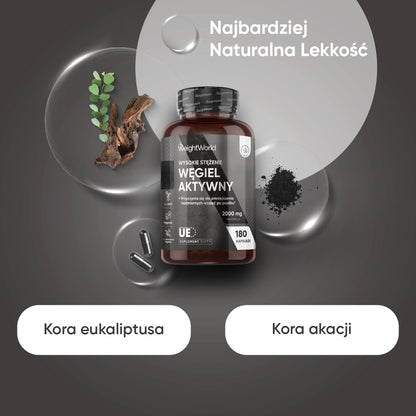 Węgiel aktywny z łupin kokosa kapsułki