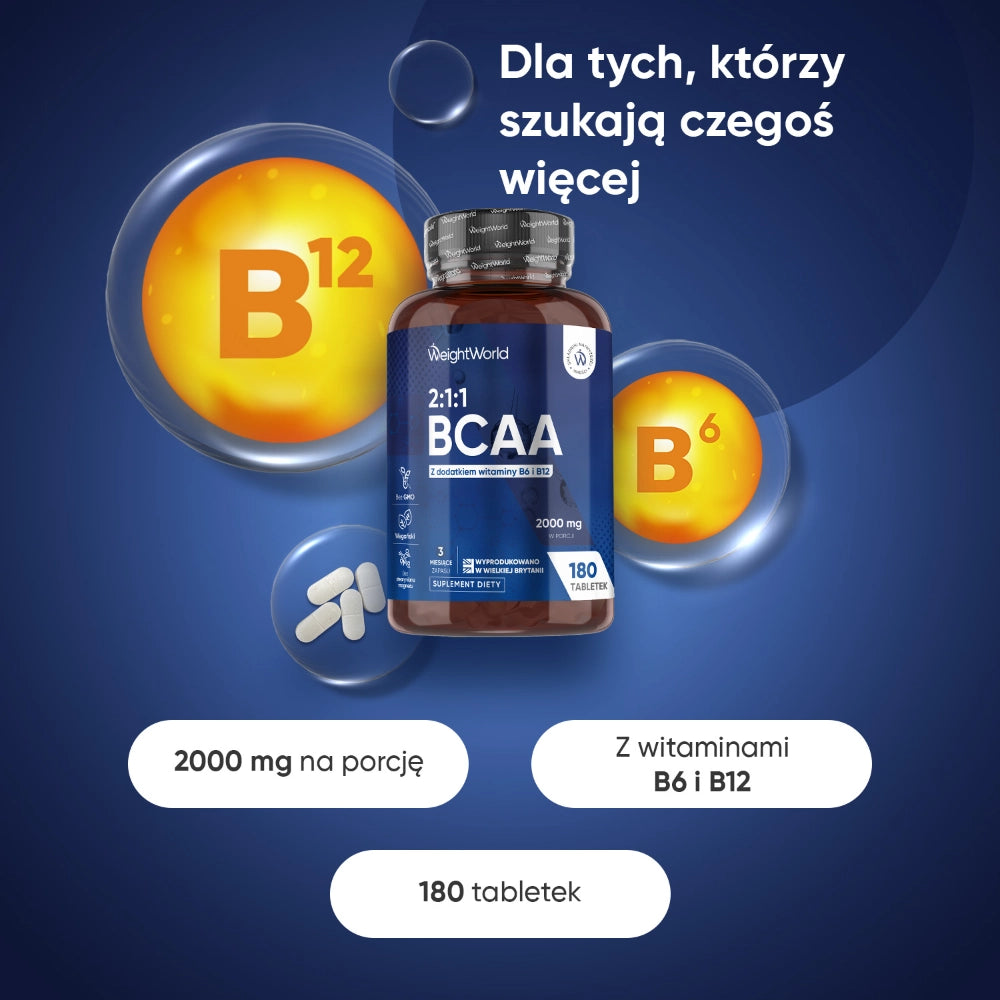 Suplement BCAA zawierający 180 tabletek