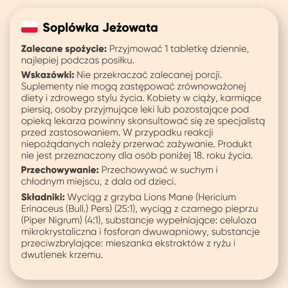 Jak przyjmować suplement Lion's mane