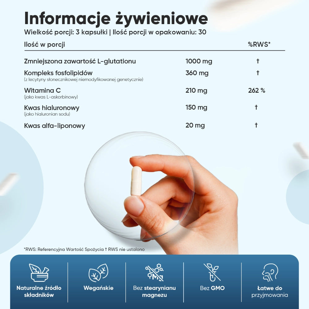 Informacje o wartościach odżywczych L-glutationu