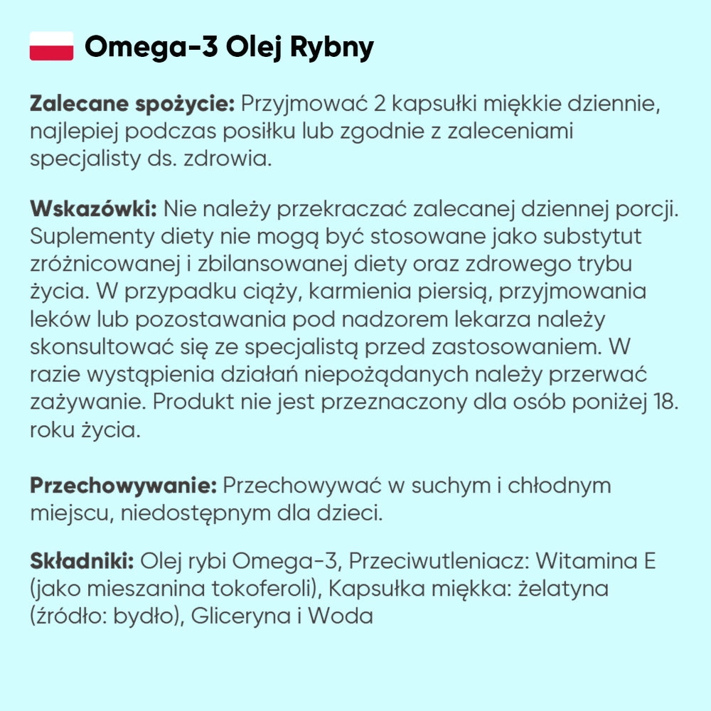 Zalecenia dotyczące stosowania oleju rybiego Omega-3