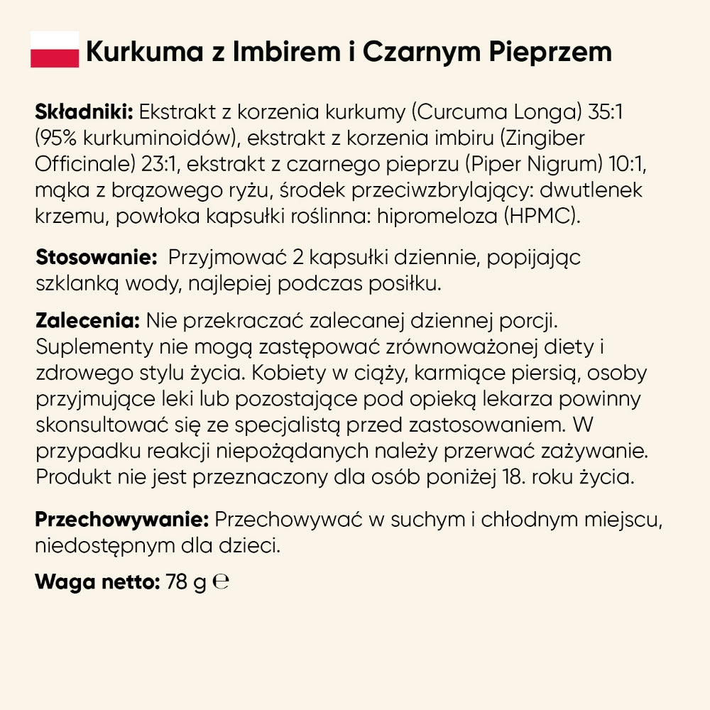 Kapsułki z kurkumy roślinnej