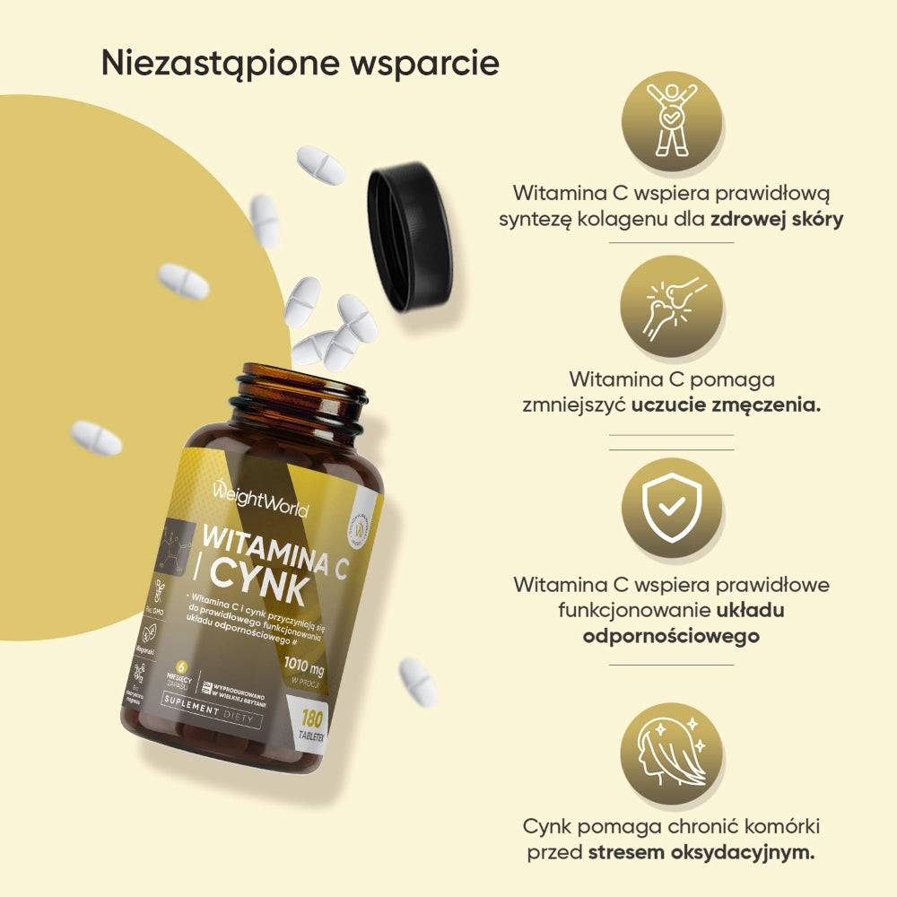 Korzyści tabletek Witamina C + Cynk